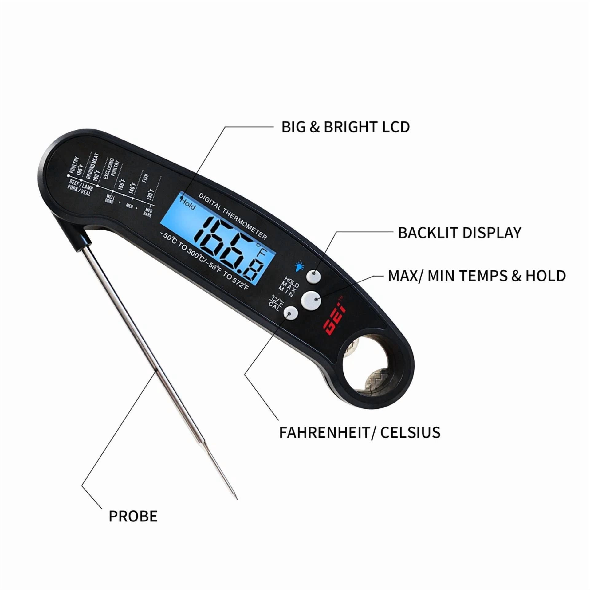 CIRCLE- Instant Read Digital Meat Thermometer Bbq Grill For Kitchen Cooking (Bmt-0001)