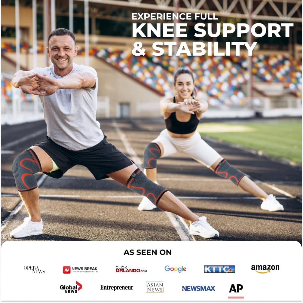 MODVEL Knee Brace,  Orange,  XL, (2 Pack)