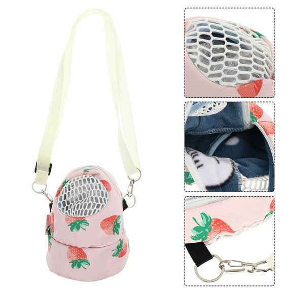 Soimiss Small Animals Carrier Bag Safe for Small Pets Sling Bag Pink 1Set