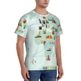thumbnail image 4 of Yiaed World Travel Map Print Mens Short Sleeve Tight Fit T-Shirt, Crewneck Casual Tee-Medium, 4 of 5