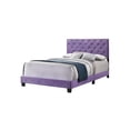 thumbnail image 3 of Noble House Queen Upholstered Bed with Velvet and Tufted Headboard, Purple, 3 of 5