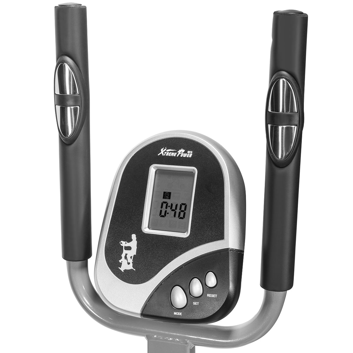XtremepowerUS 2in1 Elliptical Fan Bike Dual Cross Trainer Machine Workout Exercise LCD Monitor with Heart Rate Sensor Black