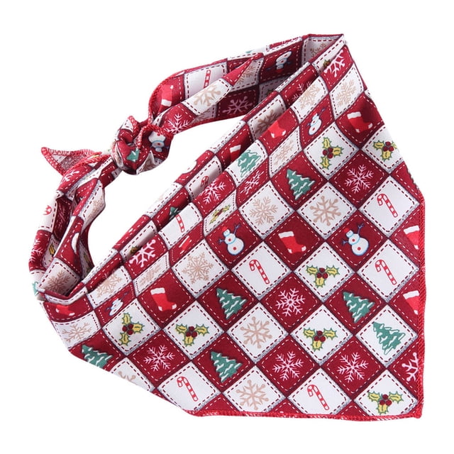 LSLJS Dog Bandanas, Pet Print Scarf Plaid Colorful Bib Christmas Small Checkered Scarf, Adjustable Accessories for Small To Large Dog Puppy Cat