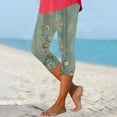 thumbnail image 2 of Pantalones de Yoga de Verano para Mujeres Ligeros de Alta Cintura de Impresión Capris, Pantalones de Gimnasio Y Entrenamiento de Ajuste Delgado con Cintura Elástica para Yoga, Correr, 2 of 8