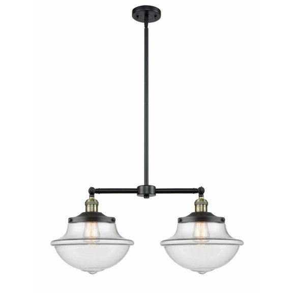 Innovations 209-BAB-G542-LED Large Oxford 2 Light Chandelier part of the Franklin Restoration Collection, Black Antique Brass