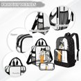 thumbnail image 3 of Kuiaobaty Cute Cat Print Clear Backpack Set for Girls Boys Bone Paw Print Clear Backpack with Lunch Bag Large Transparent Bookbag and Pencil Case Set for School Daily Use, 3 of 5