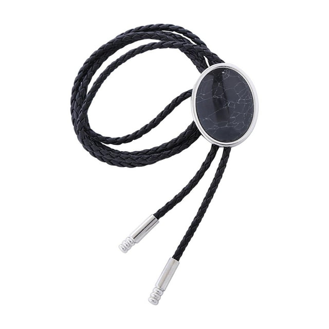 Cravate Rétro Style Cowboy Bolo Cravate Western Accessoires de Vêtements Rayures Noires