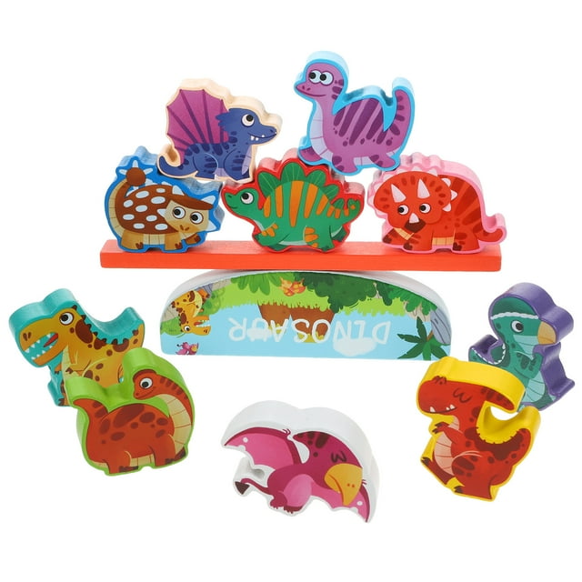 MasteelfCA 1 Set Wooden Stacking Blocks Toy Animal Balance Game Toddler Stacking Toy (Dinosaur)