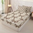 thumbnail image 2 of Homewish Ribbon Bow Zipper Full Size Comforter Sets with Fitted Sheet and 2 Pillowcases,Pink Girly Bowknot Brown Leopard Print Zipper Bedding Set For Girls Kids,Reversible,4 Pieces, 2 of 7