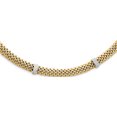 thumbnail image 1 of 14K Two-Tone 17In .05Ct Completed Polished Diamond & Mesh Necklace (17 X 9) Made In Peru sf607-17, 1 of 5