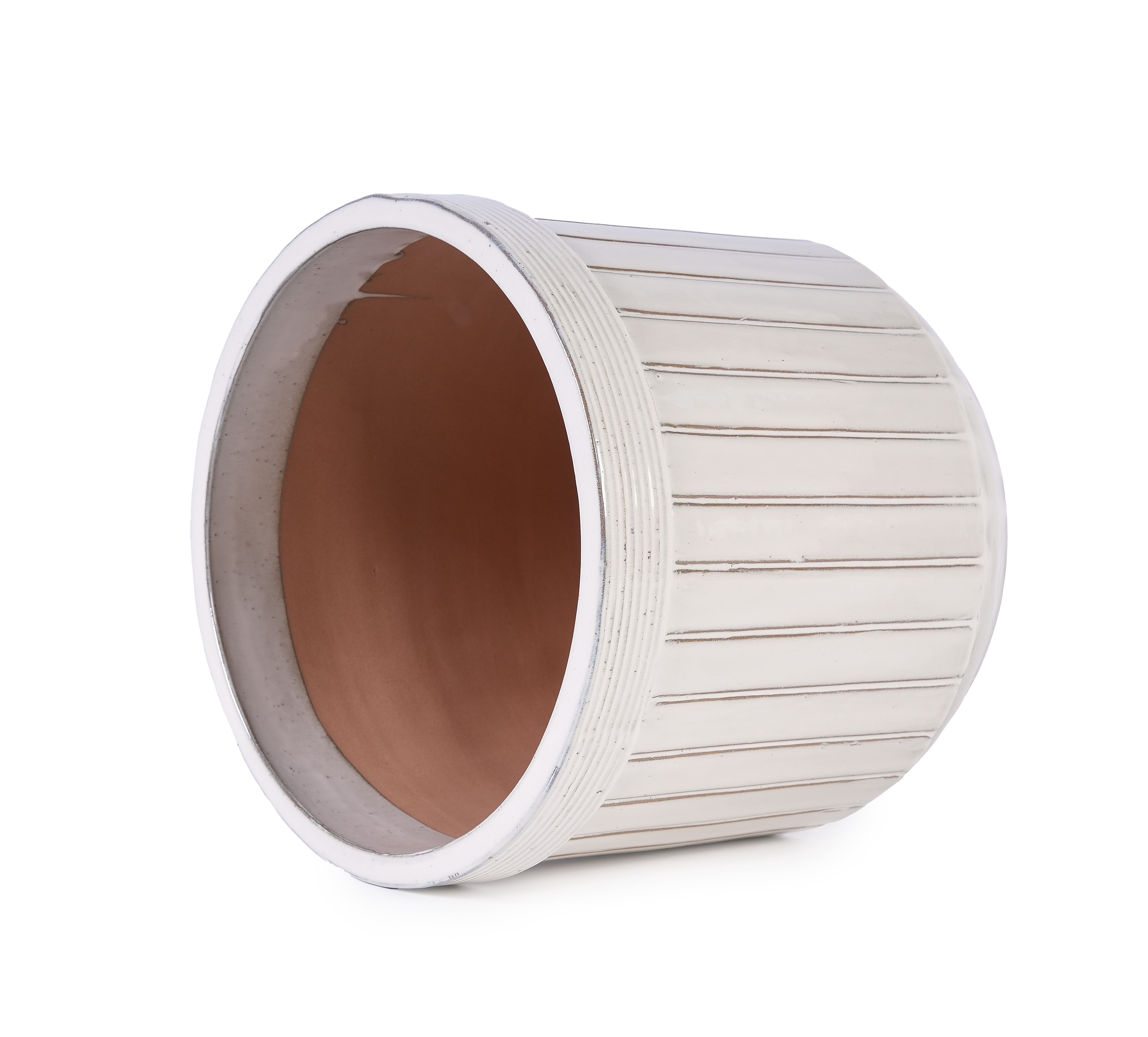 MAYEERTY 3 Pack Ceramic Plant Pots, Planter for Indoor Outdoor Patio, Garden, Cream