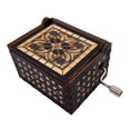 thumbnail image 4 of Music Box Howl's Moving Castle Engraved Wood Musical Box Hand Cranked Gift Box for Christmas,Birthday,Valentine's Day,Air Walk,Black, 4 of 7