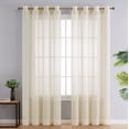 thumbnail image 2 of THD Natalie Faux Linen Semi Sheer Privacy Sun Light Filtering Grommet Window Panels, Pair, 2 of 7