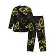 thumbnail image 2 of Bingfone Men'S Pajama Set 2 Piece Loungewear Pjs, Long Sleeve With Pajama Pants-Golden Glitter Butterflies, 2 of 9