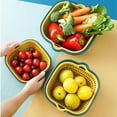 thumbnail image 6 of Fruit Plate Set Multifunctional Double Layer Drain Basin with 6-Piece Kitchen Washing Bowl and Strainer for Fruit and Vegetables Durable Home Canning Style Kitchen Accessory, 6 of 7
