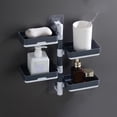 thumbnail image 2 of Self-Adhesive Rotating Soap Holder, Wall-Mounted Bathroom Storage Caddy with Drainage Holes, Durable Design for Kitchen & Shower, 2 of 8