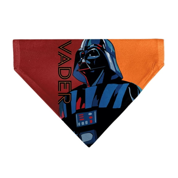 Star Wars Pet Bandana Star Wars Vader Text and Pop Art Pose Red Orange Black Slip On Collar Bandana Only