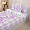 thumbnail image 3 of Catabedysis Modern Geometric Plaid Zipper Twin Comforter Sets with Fitted Sheet and 2 Pillowcases,Bowknot Monogrammed R Design Zipper Bedding Set For Girls,Colorful Stars Reversible,4 Pieces, 3 of 7
