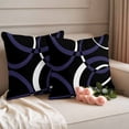 thumbnail image 2 of Blue Geometric Outdoor Waterproof Pillow Covers, Contemporary White Abstract Lines Black Decorative Square Throw Pillowcase Sofa Cushion Sham for Patio/Couch/Chair, 26"x26" 2 Pack, 2 of 8