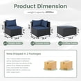 thumbnail image 4 of POTEBAN 7 Pieces Patio Conversation Set, Outdoor Black PE Wicker Sectional Sofa for Backyard Garden, Blue, 4 of 9