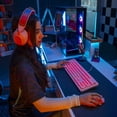 thumbnail image 6 of JLab Nightfall Wired Gaming Keyboard, RGB, Media Dial, Anti-Ghost, Full-Size, Pink, 6 of 9