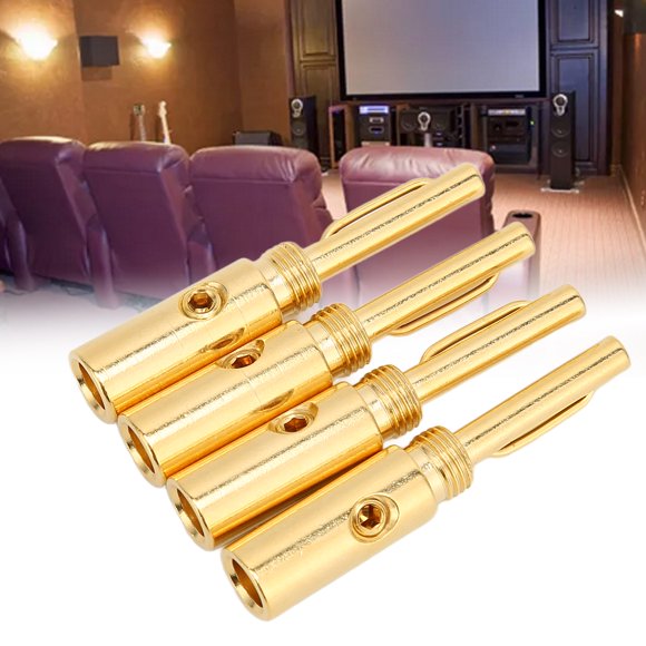 Banana Plug, Corrosion Resistant Speaker Wire Plugs Clear Sound for 4mm Diameter for Home Theater