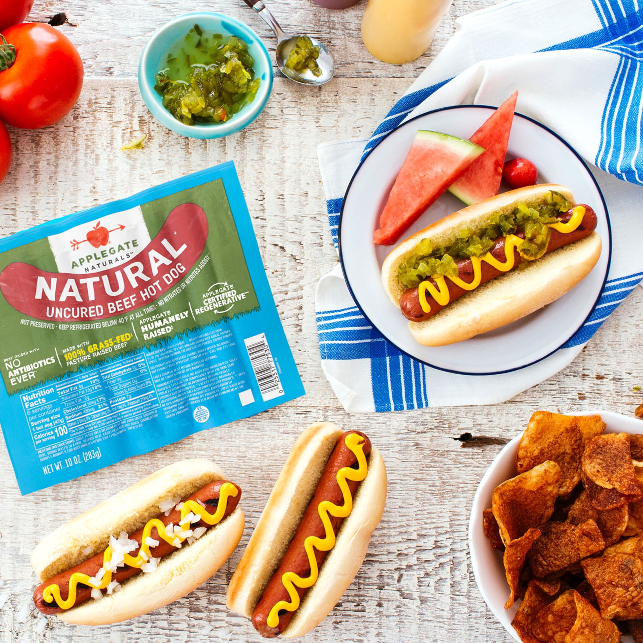 Applegate Naturals Uncured Beef Hot Dog, 10oz 6 Count