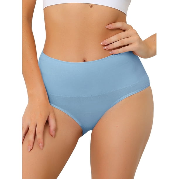 INSPIRAR CHIC Ropa interior para el Día de la Madre para Mujeres, Panties de Control de Abdomen de Cintura Alta, Bragas Transpirables S Azul
