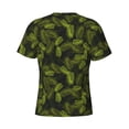 thumbnail image 6 of Vsdgher Tropical Palm Leaves Fern Leaf Print Men's Dry Fit Mesh Athletic Shirts Moisture Wicking Tennis T-Shirt Tops, 6 of 9