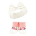 thumbnail image 3 of Hudson Baby Infant Girls Headband and Socks Giftset, Burgundy Gray, One Size, 3 of 5
