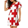 thumbnail image 2 of Naloa Red Cross 1 Print Women Nightgowns,Womens Loungewear,Short Sleeve Sleepwear,Comfy Ladies Nightdress, 2 of 6