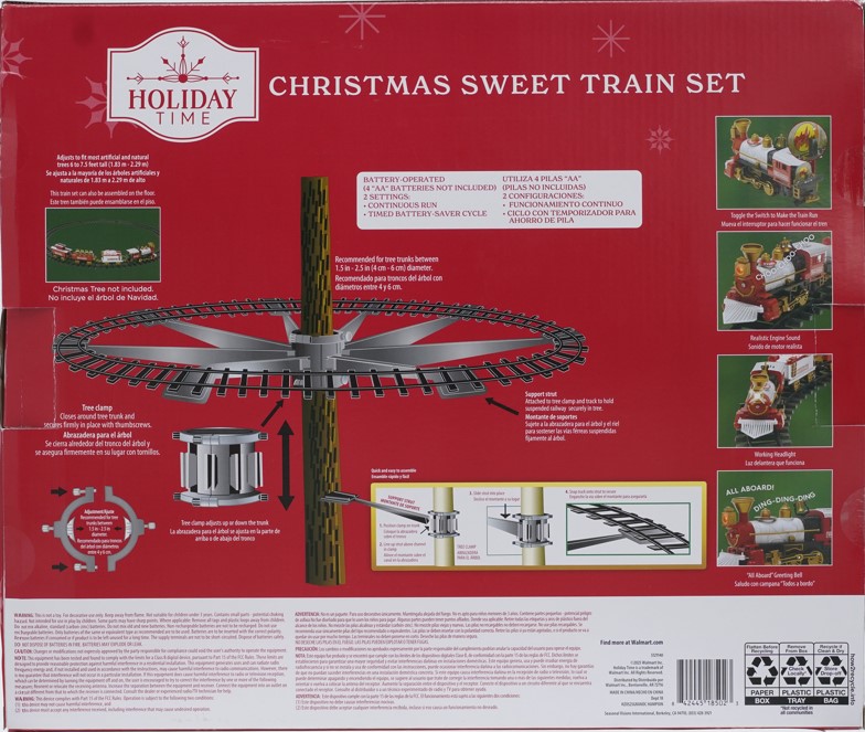Battery-Operated Christmas Sweet Tree Plastic Train Set, Multicolor, by Holiday Time