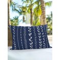 thumbnail image 6 of Outdoor Pillows Waterproof, Modern Simple Lines Bedding Throw Pillows with Insert for Couch Sofa Bed, Rustic Leaf Vertical Stripes Navy Blue 12x20 Inch Pillowcases Decorative Patio Pillow Set of 1, 6 of 8