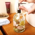 thumbnail image 3 of Botella dispensadora de jabón de vidrio con bomba, dispensador de jabón de manos líquido recargable para baño, cocina, dispensador de jabón de 17 oz, 3 of 5