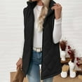 thumbnail image 2 of Fanxing Long Puffer Vest Women Sleeveless Hooded Quilted Jackets Lightweight Winter Warm Zip Up Coat Outerwear Black XL, 2 of 8