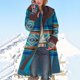 thumbnail image 2 of Mujeres Casual Manga Larga Raya Patchwork Largo Cardigan Tops Blusa Abrigo Fridja BV0+3642, 2 of 5