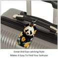 thumbnail image 3 of Square 2Pack PU Leather Panda Sunflower Cruise Luggage Tag with Privacy Cover and Name ID Tag for Travel Handbags Backpacks Luggage Tags, 3 of 6