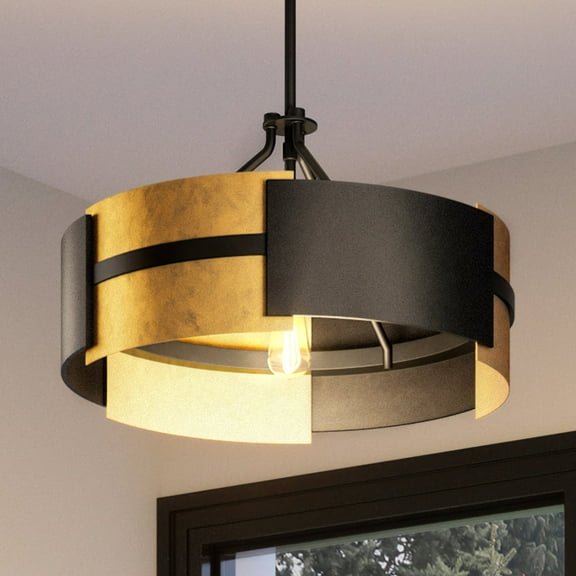 Luxury Contemporary Chandelier, 15.375H x 19W, with Luxe Industrial Style, Midnight Black, UHP3862 by Urban Ambiance