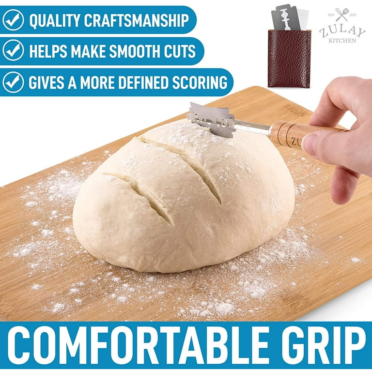 Premium Lame Bread Tool for Bakers, Handcrafted Bread Scoring Knife Lame  with 5 Replaceable Blades, Homemade Pizza, Cake or Bread Lame Cutter Dough  Scoring Tool with Leather Protective Cover