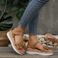 thumbnail image 4 of HEWUQI Womens Bowknot Platform Sandals Open Toe Buckle Ankle Strap Wedges Comfortable Stylish Summer Dressy Heels for Beach Walking All Day 2026 Khaki Size 9, 4 of 6