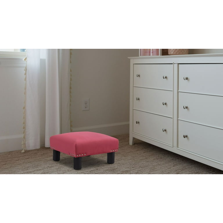 Jennifer Taylor Home Jules Square Accent Footstool Ottoman Garnet