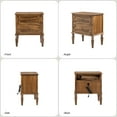 thumbnail image 4 of 27"Tall Farmhouse Wooden 2-drawer End Tables Set of 2 with Charging Station End Table Walnut, 4 of 5