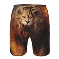 thumbnail image 3 of Pofeuu Cool Fire Lion Prin Men's Swim Trunks Quick Dry Bathing Suit Swimming Board Shorts Mesh Lining Beach Swimwear-X-Large, 3 of 6