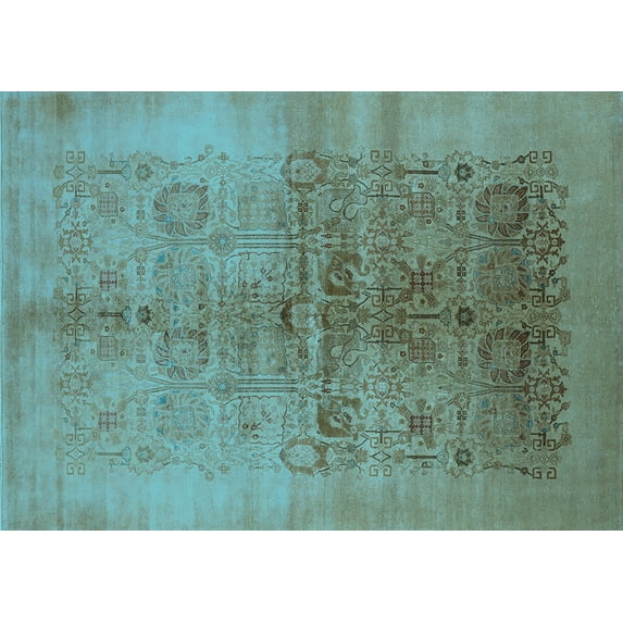 Ahgly Company Indoor Rectangle Oriental Light Blue Industrial Area Rugs, 2' x 5'