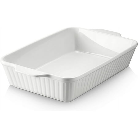 Casserole Dish 9x13 Ceramic Baking Dish Large Lasagna Pan Deep for Oven 4.2 Quarts Baking Pan with Handles Oven Safe and Durable Bakeware for Lasagna Home Decor Wedding Gift