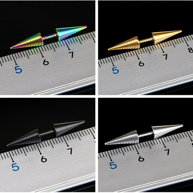 Maoww 1 Pce Hommes Garçons Rivets en Acier Titane Clou d'Oreille Punk Rock Perçage Clou d'Oreille Rivets en Acier