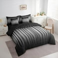 thumbnail image 3 of Manfei Black Gray Bedding Comforter Set, Neon Gradient Stripe Full Bedding Set, Modern Abstract Geometric Fitted Sheet Flat Sheet, Breathable Home Decor Reversible 7 Pieces, 3 of 8