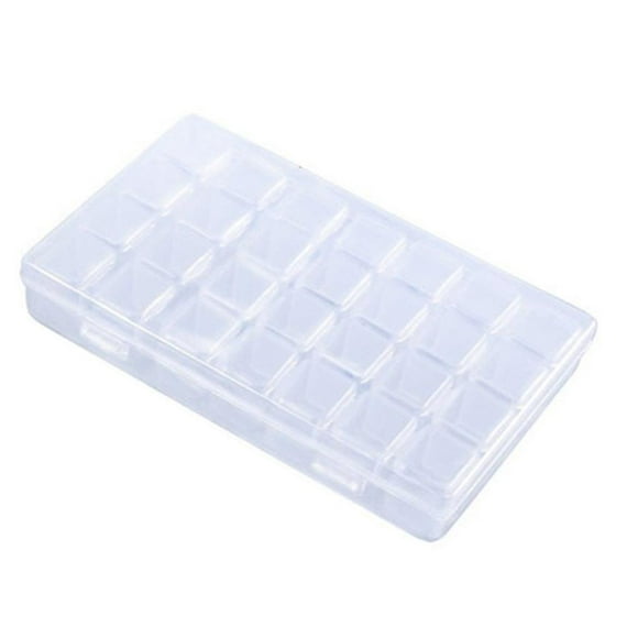 Langgg ABS Crystal Storage Box Portable Rectangular 28 Grid Transparent Adjustable Replacement Home Pearl Container Organizer