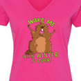 thumbnail image 4 of Inktastic Groundhog Day Wake Me when Winter is over Women's V-Neck T-Shirt, 4 of 5