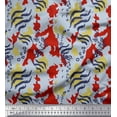 thumbnail image 1 of Soimoi Red Rayon Fabric Leopard & Wild Animal Skin Decor Fabric Printed BTY 56 Inch Wide, 1 of 3